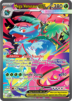 Special illustration rare Pokémon card Mega Venusaur ex 177/132 from Mega Evolution expansion