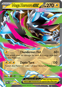 Carte Pokémon Double rare Méga Zeraora ex 27/84 de la série Nuit Noire
