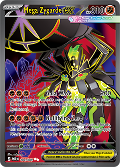 Ultra rare Pokémon card Mega Zygarde ex 104/88 from Perfect Order expansion