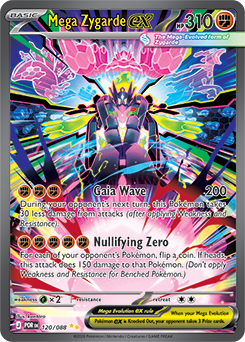 Special illustration rare Pokémon card Mega Zygarde ex 120/88 from Perfect Order expansion
