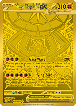 Mega hyper rare Pokémon card Mega Zygarde ex 124/88 from Perfect Order expansion