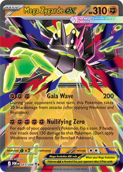 Double rare Pokémon card Mega Zygarde ex 47/88 from Perfect Order expansion