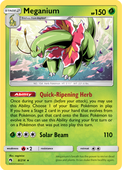 Meganium 8/214 Pokémon card from Lost Thunder for sale at best price