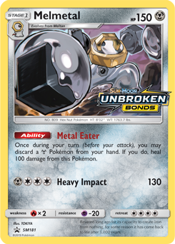Promo Pokémon card Melmetal SM181 from Sun and Moon Promos expansion