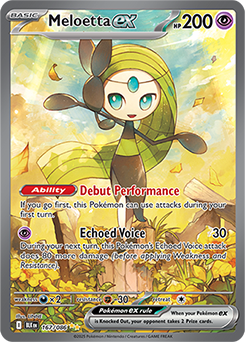 Special illustration rare Pokémon card Meloetta ex 167/86 from Black Bolt expansion