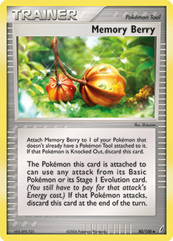 Uncommon Pokémon card Memory Berry 80/100 from Ex Crystal Guardians expansion