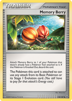 Uncommon Pokémon card Memory Berry 110/127 from Platinuim expansion