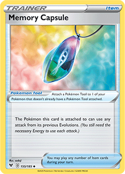 Uncommon Pokémon card Memory Capsule 155/185 from Vivid Voltage expansion
