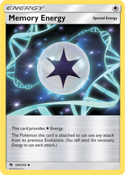 Uncommon Pokémon card Memory Energy 194/214 from Lost Thunder expansion