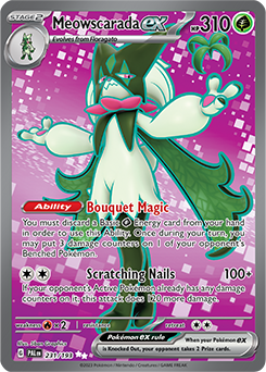 Ultra rare Pokémon card Meowscarada ex 231/193 from Paldea Evolved expansion