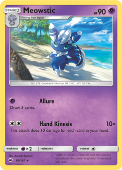 Meowstic 60/147 Pokémon card from Burning Shadows for sale at best price