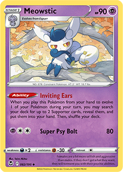 Meowstic 082/195 Pokémon card from Silver Tempest for sale at best price