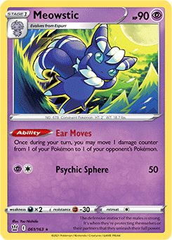 Meowstic 61/163 Pokémon card from Battle Styles for sale at best price