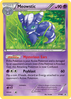 Promo Pokémon card Meowstic XY48 from XY Promos expansion