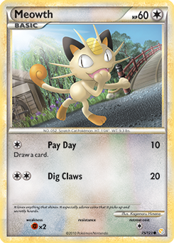 Meowth 75/123 Pokémon card from HeartGold SoulSilver for sale at best price