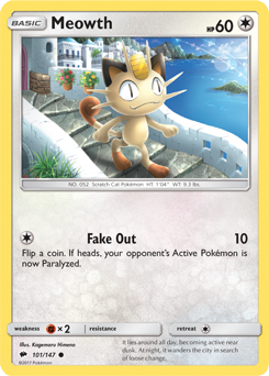 Meowth 101/147 Pokémon card from Burning Shadows for sale at best price