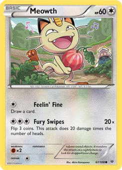 Meowth 67/108 Pokémon card from Roaring Skies for sale at best price