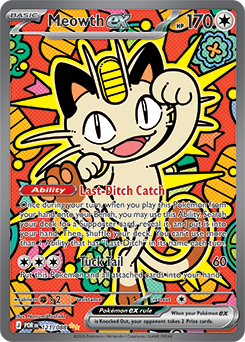 Special illustration rare Pokémon card Meowth ex 121/88 from Perfect Order expansion