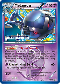 Promo Pokémon card Metagross BW75 from Back & White Promos expansion