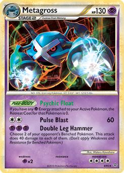 Rare holo Pokémon card Metagross 4/95 from Unleashed expansion