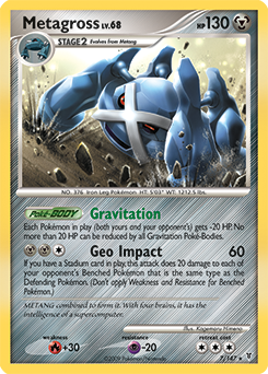 Rare holo Pokémon card Metagross 7/147 from Supreme Victors expansion