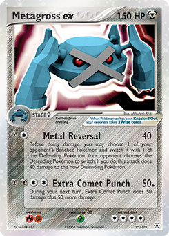 Pokémon ex Pokémon card Metagross EX 95/101 from Ex Hidden Legends expansion