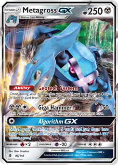 Metagross GX 85/145 Pokémon card from Guardians Rising for sale at best price