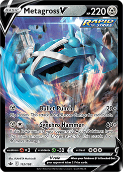 Metagross V 112/198 Pokémon card from Chilling Reign for sale at best price