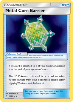 Uncommon Pokémon card Metal Core Barrier 180/214 from Unbroken Bonds expansion