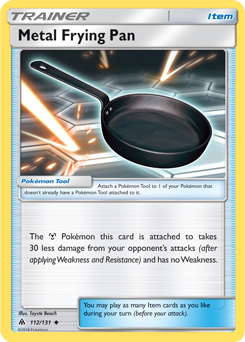 Uncommon Pokémon card Metal Frying Pan 112/131 from Forbidden Light expansion