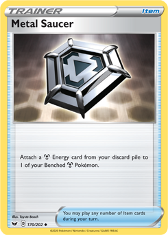 Uncommon Pokémon card Metal Saucer 170/202 from Sword & Shield expansion
