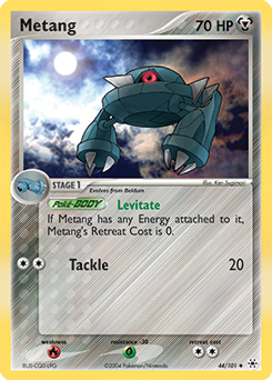 Uncommon Pokémon card Metang 44/101 from Ex Hidden Legends expansion