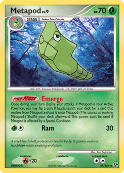 Metapod 47/106 Pokémon card from Great Encounters for sale at best price