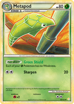 Metapod 46/123 Pokémon card from HeartGold SoulSilver for sale at best price