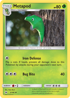 Metapod 2/149 Pokémon card from Sun & Moon for sale at best price
