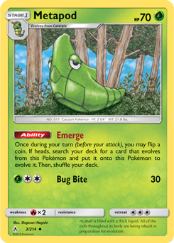 Metapod 3/214 Pokémon card from Unbroken Bonds for sale at best price