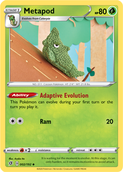 Metapod 2/192 Pokémon card from Rebel Clash for sale at best price