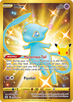 Mew 25/25 Pokémon card from Celebrations for sale at best price