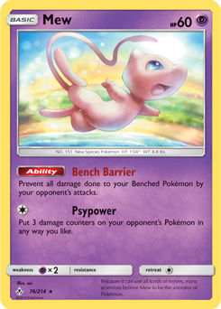 Mew 76/214 Pokémon card from Unbroken Bonds for sale at best price