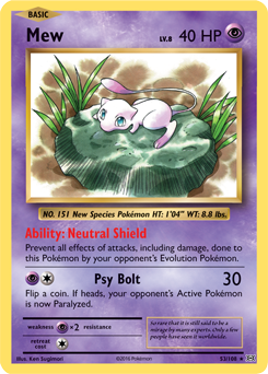 Mew 53/108 Pokémon card from Evolutions for sale at best price
