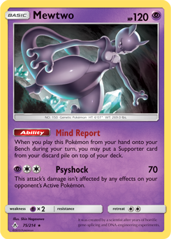 Mewtwo 75/214 Pokémon card from Unbroken Bonds for sale at best price