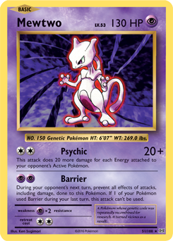 Mewtwo 51/108 Pokémon card from Evolutions for sale at best price