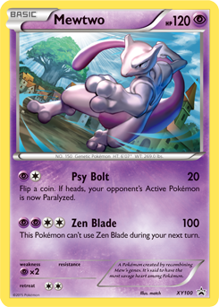 Promo Pokémon card Mewtwo XY100 from XY Promos expansion