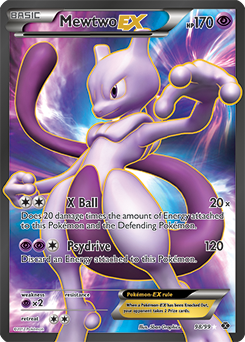 Full Art Trainer Pokémon card Mewtwo EX 98/99 from Next Destinies expansion