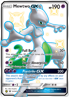 Shining Pokémon Pokémon card Mewtwo GX SV59/SV94 from Hidden Fates expansion