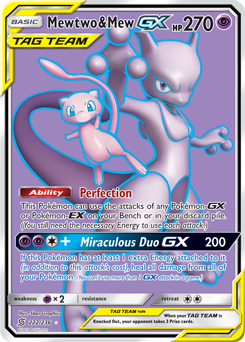 Full Art Pokémon Pokémon card Mewtwo Mew GX 222/236 from Unified Minds expansion
