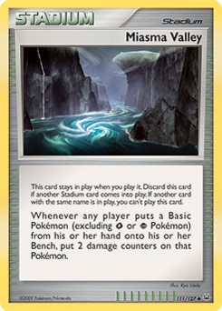 Uncommon Pokémon card Miasma Valley 111/127 from Platinuim expansion
