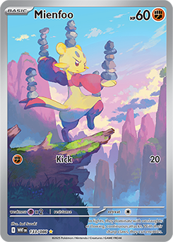 Illustration rare Pokémon card Mienfoo 133/86 from White Flare expansion