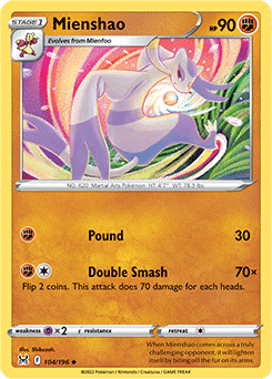 Mienshao 104/196 Pokémon card from Lost Origin for sale at best price