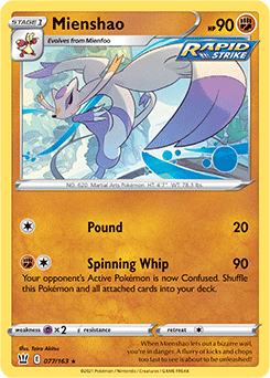 Mienshao 77/163 Pokémon card from Battle Styles for sale at best price